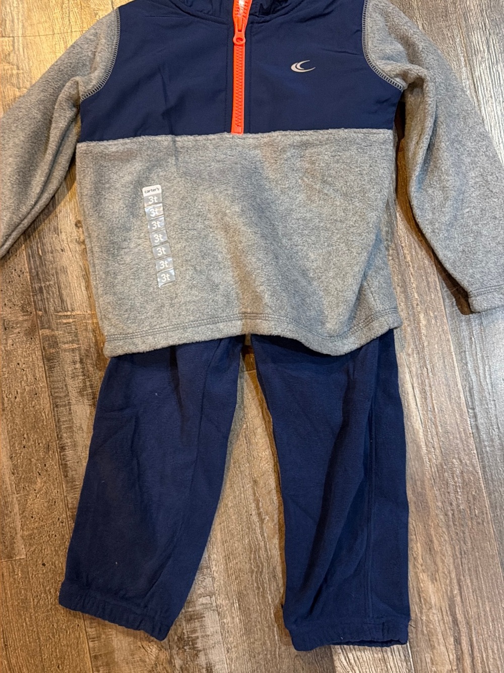 Carter's Navy and Gray Fleece Joggers and 1/4 zip top